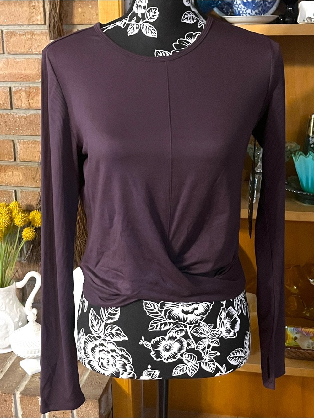 Zobha Shayla Long Sleeve Top-Plum Perfect Size M